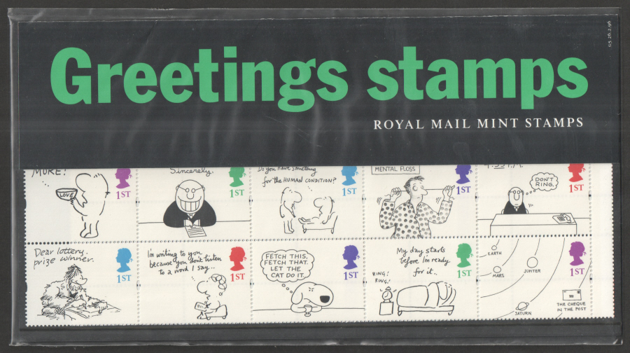 (image for) 1996 Cartoons Greetings Booklet Pane Presentation Pack G5 - KX8 / DB13(9)